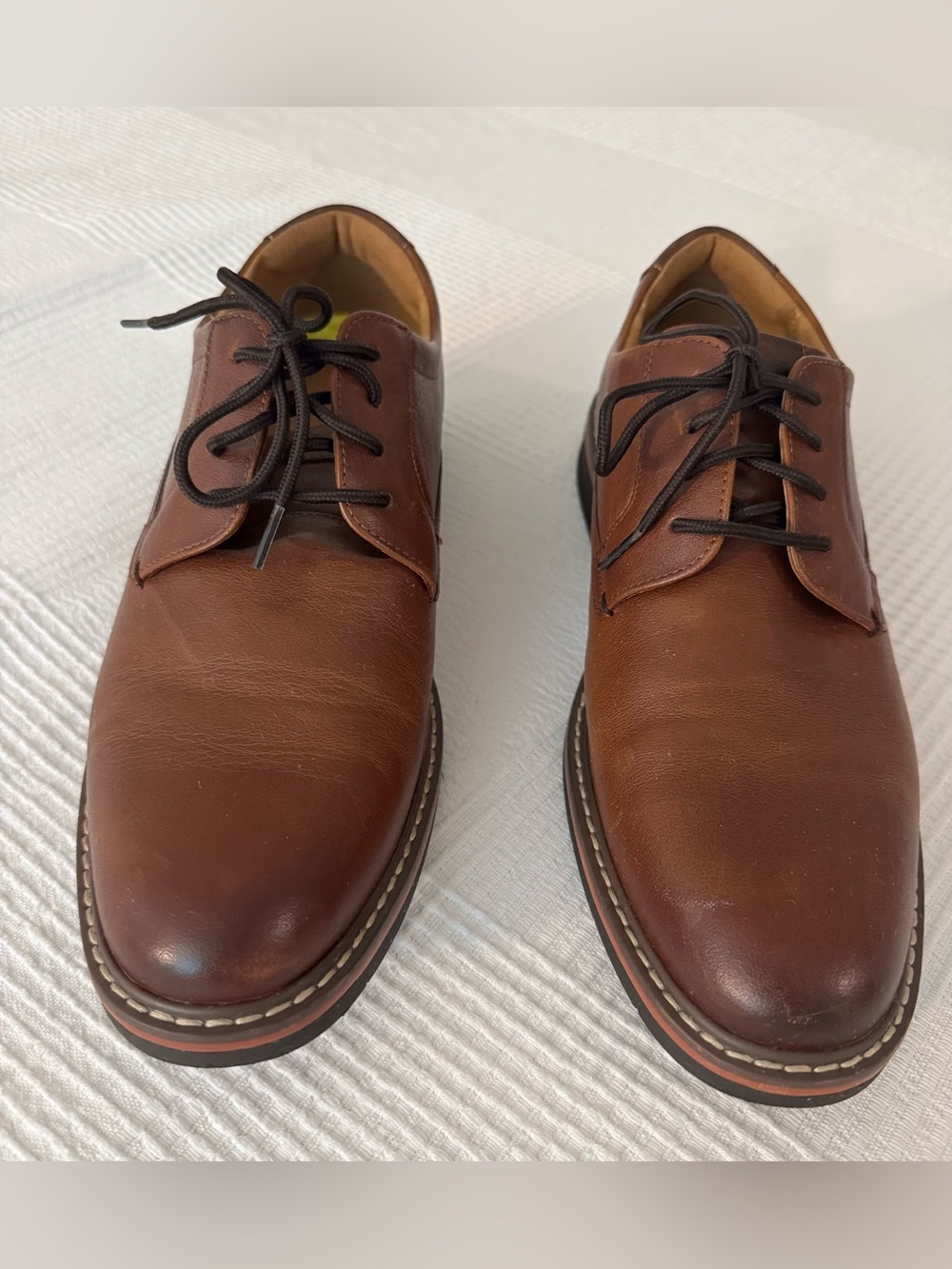 Florsheim Chestnut Brown Leather Derby Lace-Up Shoes